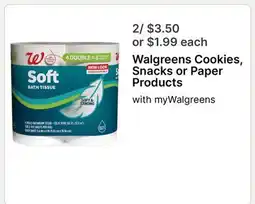 Walgreens Walgreens Cookies, Snacks or Paper Products offer