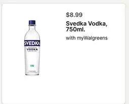 Walgreens Svedka Vodka, 750ml offer