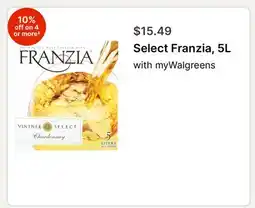 Walgreens Select Franzia offer