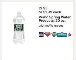 Walgreens Primo Spring Water Products offer