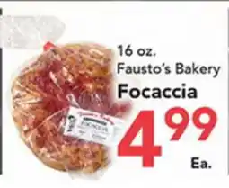 Eurofresh Market Fausto's Bakery Focaccia offer