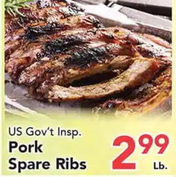 Eurofresh Market US Gov't Insp. Pork Spare Ribs offer