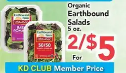 Eurofresh Market Organic Earthbound Salads offer
