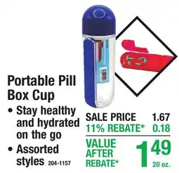 Menards Portable Pill Box Cup offer