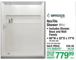 Menards NexTile Shower offer