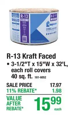 Menards R-13 Kraft Faced offer