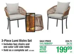 Menards 3-Piece Lumi Bistro Set offer