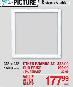 Menards Performax 36W x 36H White Vinyl Picture Window with Nailing Flange & Tempered Glass offer