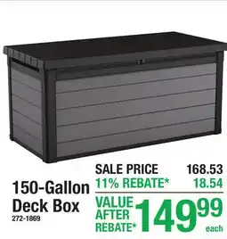 Menards 150-Gallon Deck Box offer