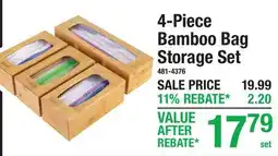 Menards 4-Piece Bamboo Bag Storage Set offer