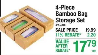 Menards 4-Piece Bamboo Bag Storage Set offer