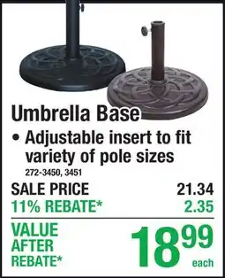 Menards Umbrella Base offer