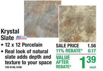 Menards Krystal Slate offer