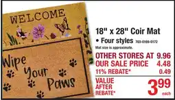 Menards 18 x 28 Coir Mat offer