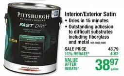 Menards Interior/Exterior Satin offer