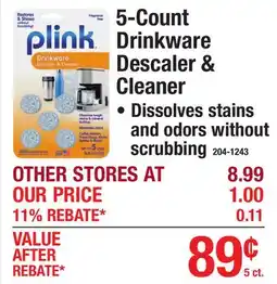 Menards 5-Count Drinkware Descaler & Cleaner offer