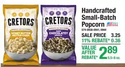 Menards Handcrafted Small-Batch Popcorn offer