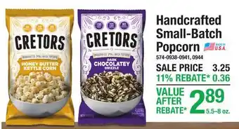 Menards Handcrafted Small-Batch Popcorn offer