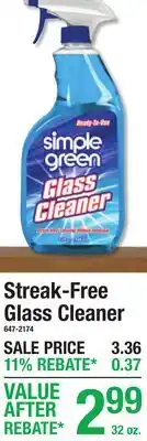 Menards Streak-Free Glass Cleaner offer