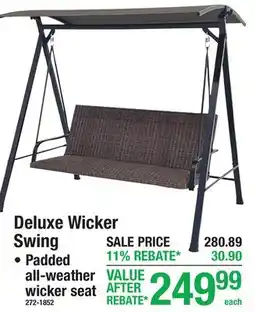Menards Deluxe Wicker Swing offer