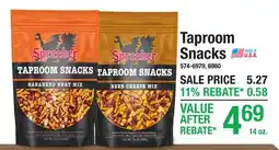Menards Taproom Snacks offer