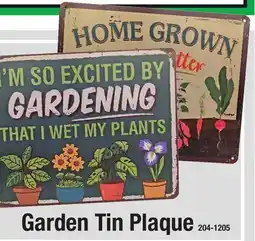 Menards Garden Tin Plaque offer