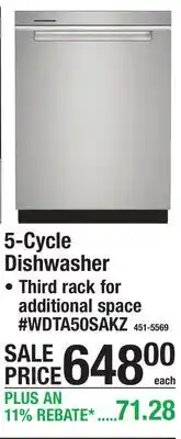 Menards 5-Cycle Dishwasher offer