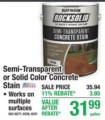 Menards Semi-Transparent or Solid Color Concrete Stain offer