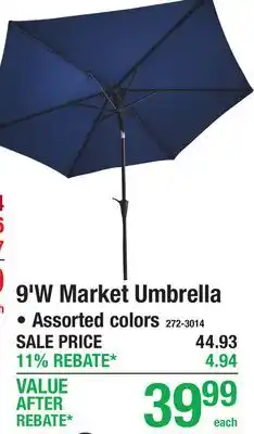 Menards 9'W Market Umbrella offer
