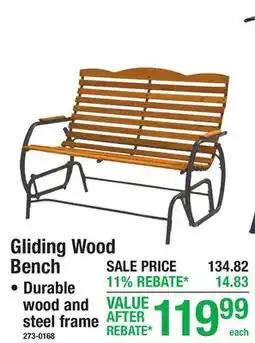 Menards Gliding Wood Bench offer