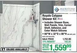 Menards Royale Calypso Shower Kit offer
