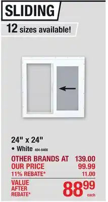 Menards 24 x 24 SLIDING offer