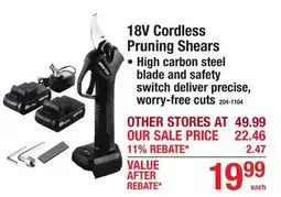 Menards 18V Cordless Pruning Shears offer