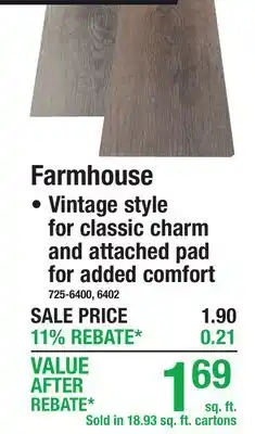 Menards WATERPROOF VINYL PLANK FLOORING Farmhouse offer
