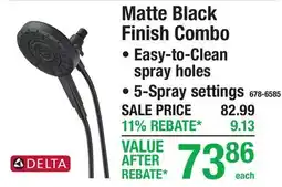 Menards Matte Black Finish Combo offer