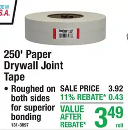 Menards 250' Paper Drywall Joint Tape offer