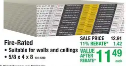Menards Fire-Rated offer