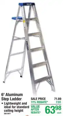 Menards 6' Aluminum Step Ladder offer