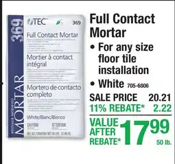 Menards Full Contact Mortar offer