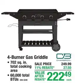 Menards 4-Burner Gas Griddle offer