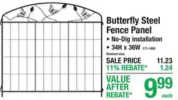 Menards Butterfly Steel Fence Panel offer