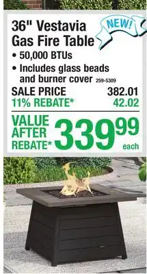 Menards 36 Vestavia Gas Fire Table offer