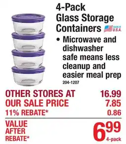 Menards 4-Pack Glass Storage Containers offer
