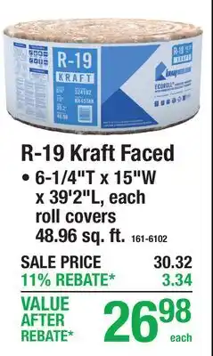 Menards R-19 Kraft Faced offer