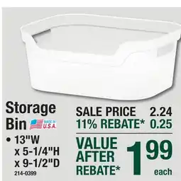 Menards Storage Bin offer