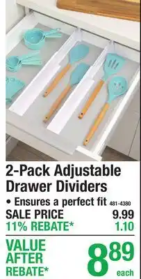 Menards 2-Pack Adjustable Drawer Dividers offer