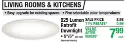Menards 925 Lumen Retrofit Downlight offer