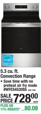 Menards 5.3 cu. ft. Convection Range offer