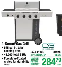 Menards 4-Burner Gas Grill offer