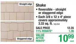 Menards Shake offer